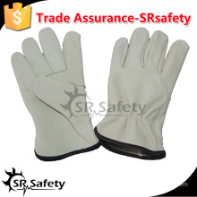 SRSAFETY cow driver leather glove safe working gloves / safety driving warm gloves / cow grain leather gloves,China supplier